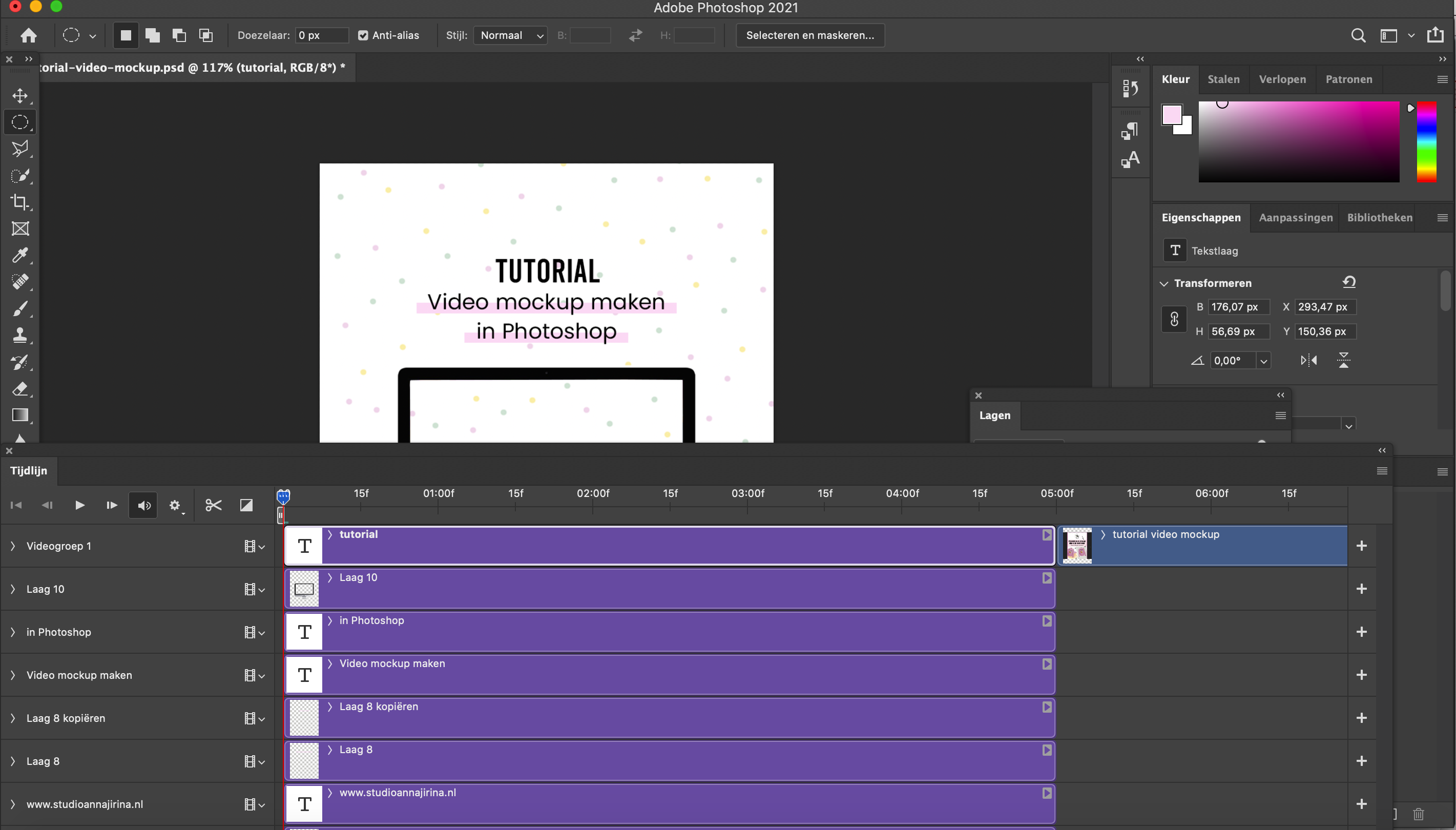 videotijdlijn Photoshop