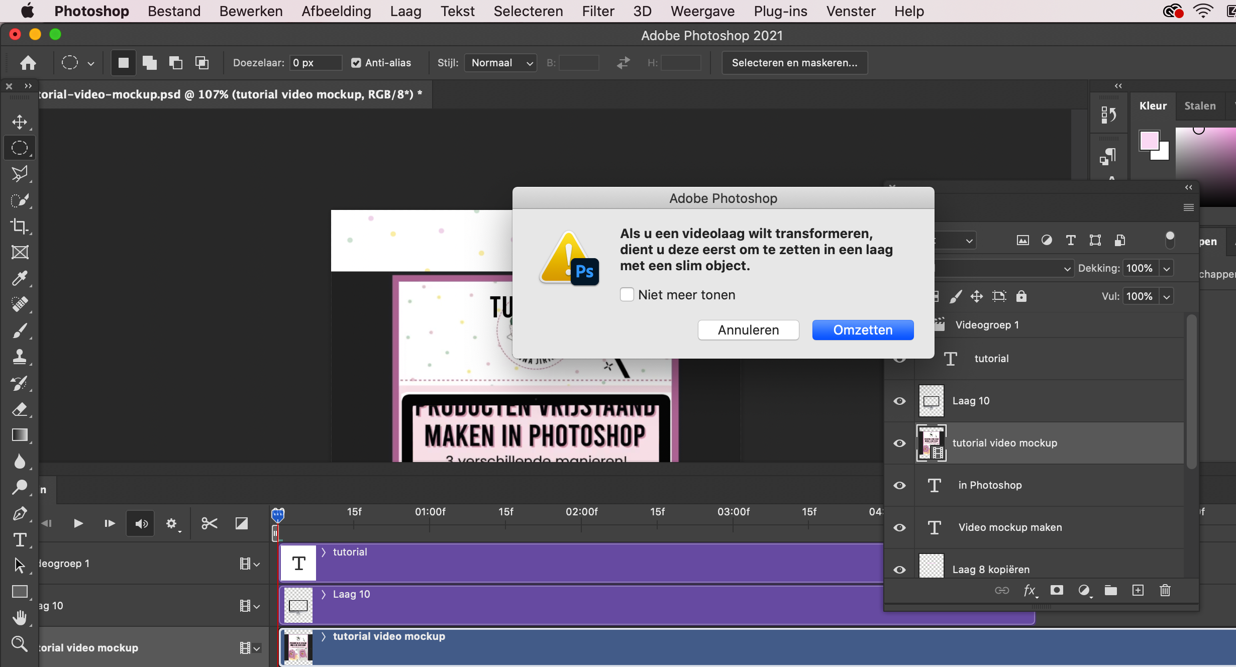 videotijdlijn Photoshop