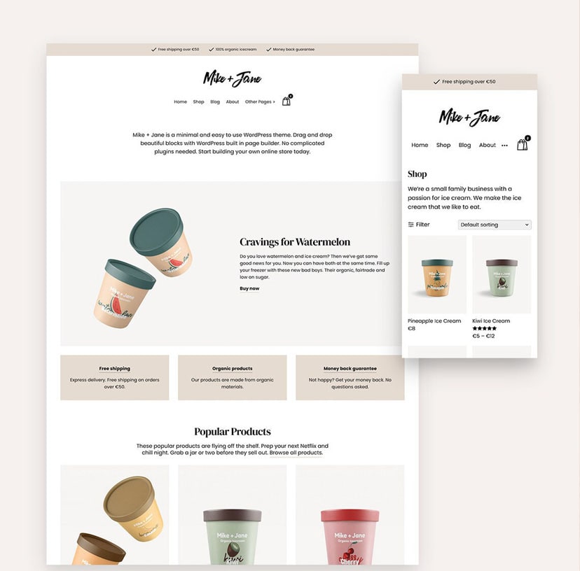 wordpress thema's voor webshops