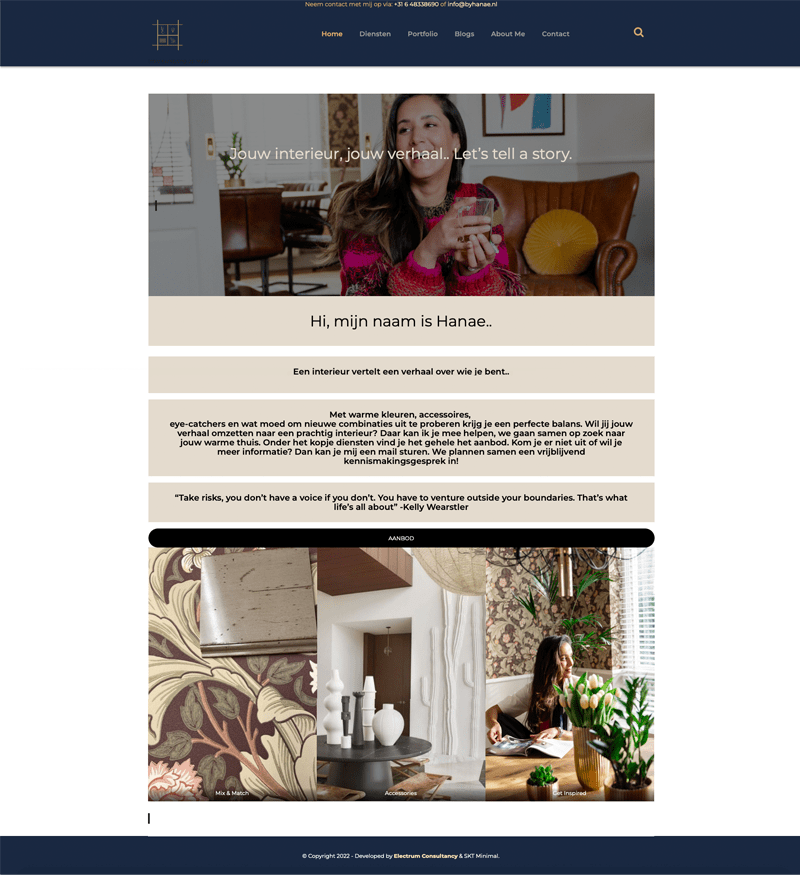 before interior by hanae | wordpress webshop laten maken