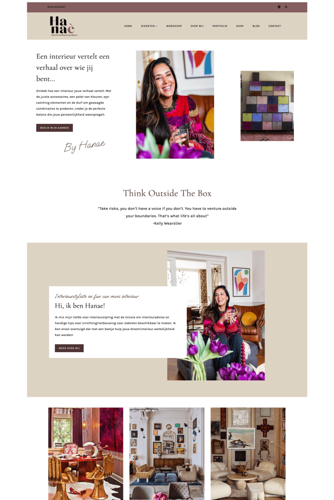 wordpress website voor interieur stylist