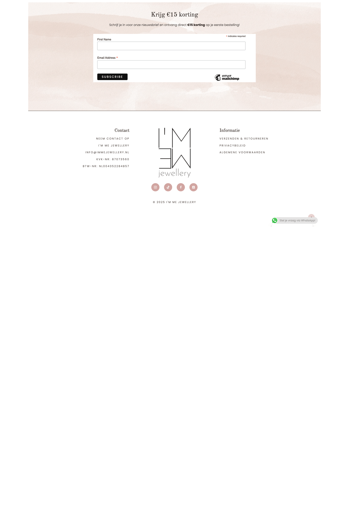 wordpress webshop design voor imme jewellery