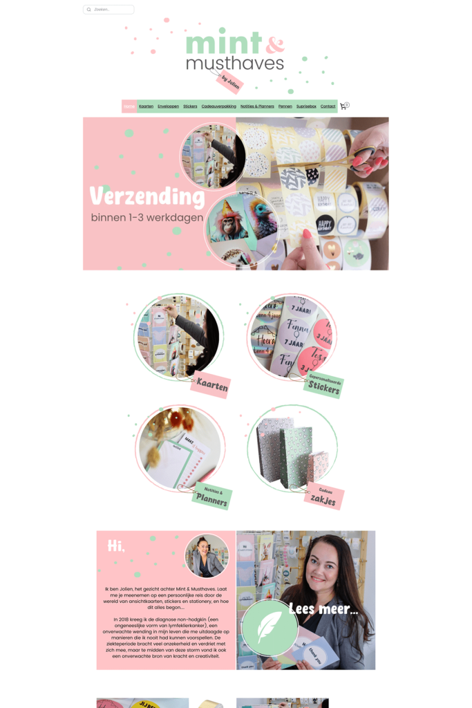 website make-over Mint & Musthaves | Betaalbare WordPress webshop