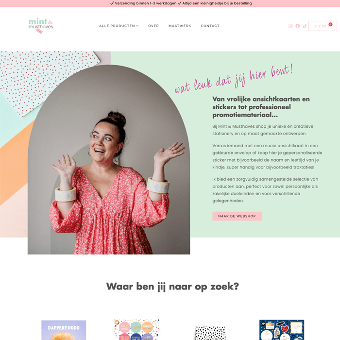 wordpress webshop ontwerp mint & musthaves | betaalbare wordpress webshop
