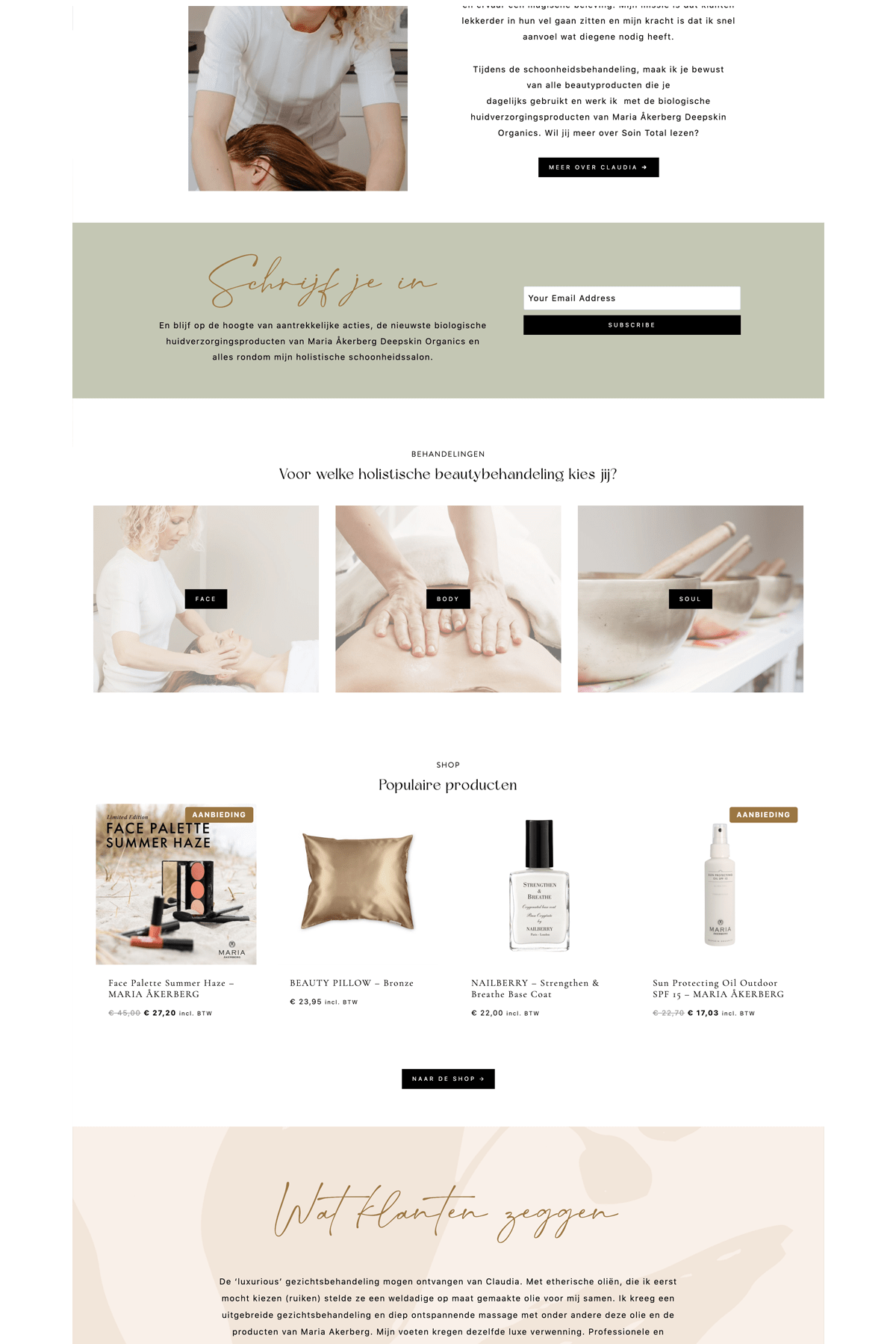 wordpress webshop voor schoonheidssalon